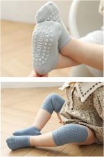 Unisex Toddler Non Slip Knee Pads and Socks Sets for Baby Boy Girls' Crawling Learn to Walk - Image 3